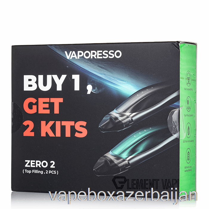 E-Juice Vape Vaporesso Zero 2 Pod System 2-Pack Promotion Black + Black Green